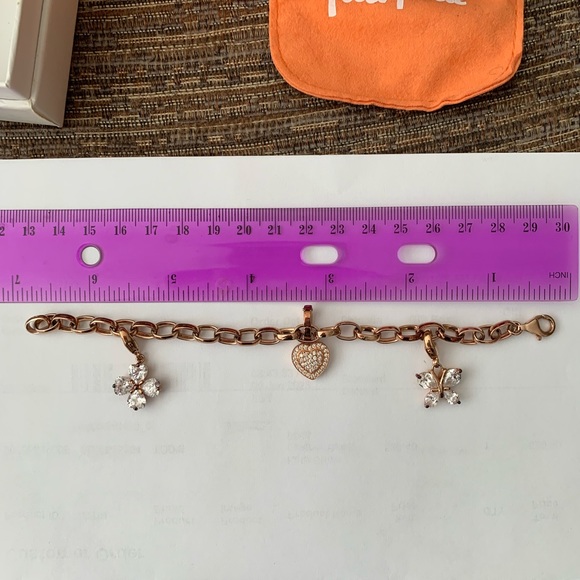 👀rare Folli Follie silver 925 rose gold plated bracelet with charms - Picture 3 of 7